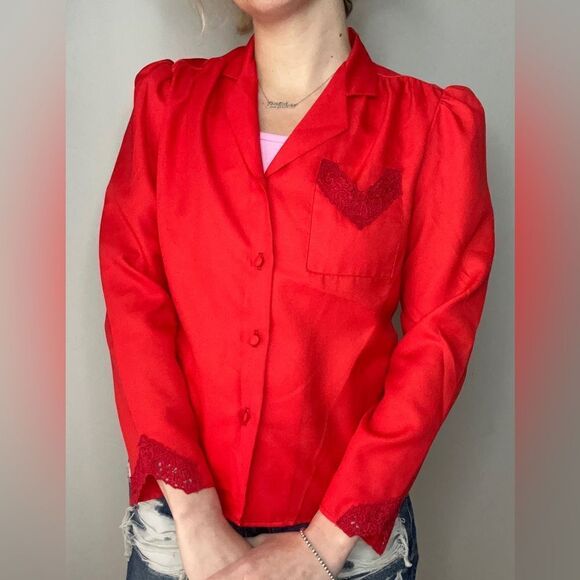 The International Ladies Garment Workers Union Vintage Red Blouse - Picture 4 of 13